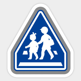 Japanese Children Crossing Sign Sticker